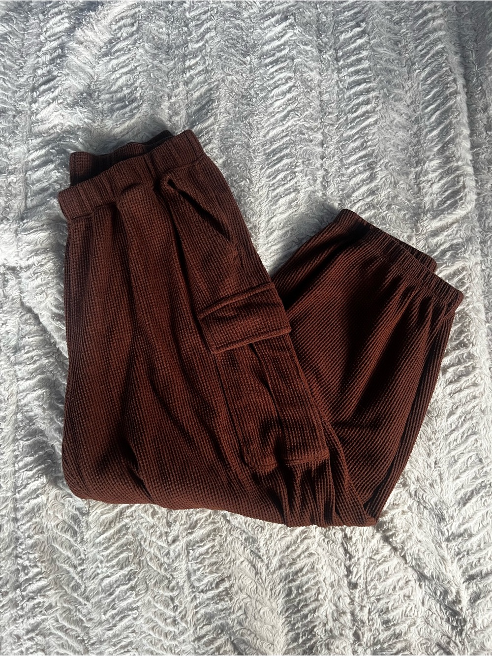 Aerie Brown Cargo Jogger Comfy Pants Size Large Like New